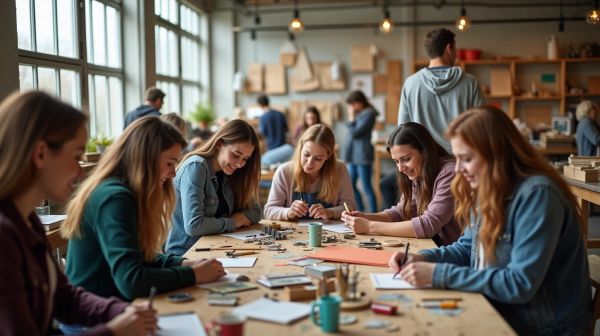 Satisfied DIY enthusiasts enjoy diverse projects and workshops